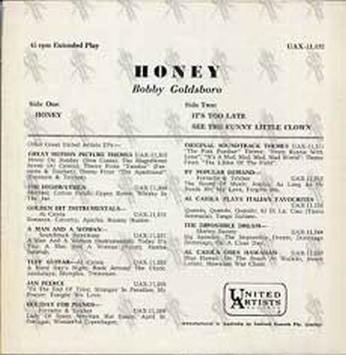 GOLDSBORO-- BOBBY - Honey - 2
