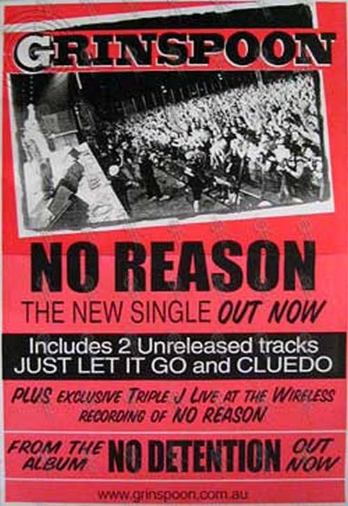 GRINSPOON - 'No Reason' Single Poster - 1