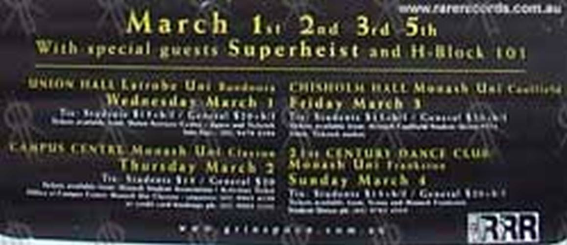 GRINSPOON - 'Secrets' March 2000 Tour Poster - 2