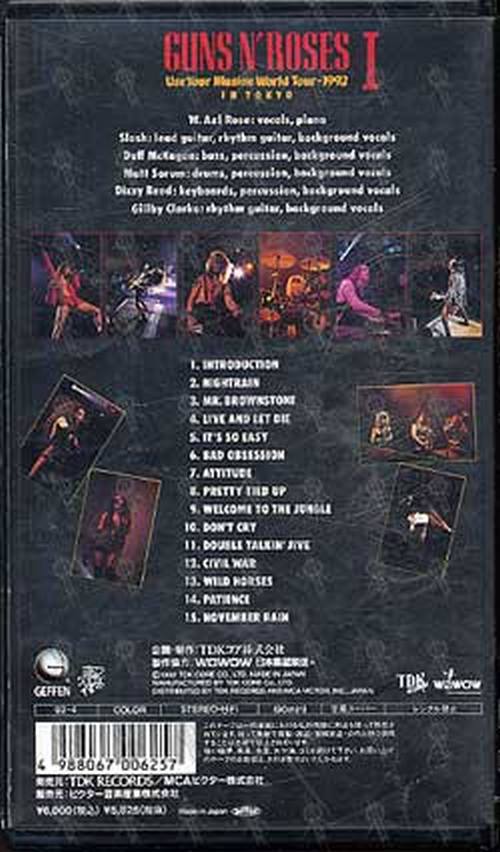 GUNS N ROSES - Use Your Illusion World Tour 1992 - In Tokyo I - 2