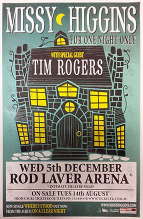 HIGGINS-- MISSY - Wed 5 December - Rod Laver Arena 2007 Australian Show Poster - 1