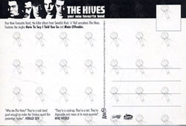 HIVES-- THE - 'Your New Favourite Band' Album Promo Postcard - 2