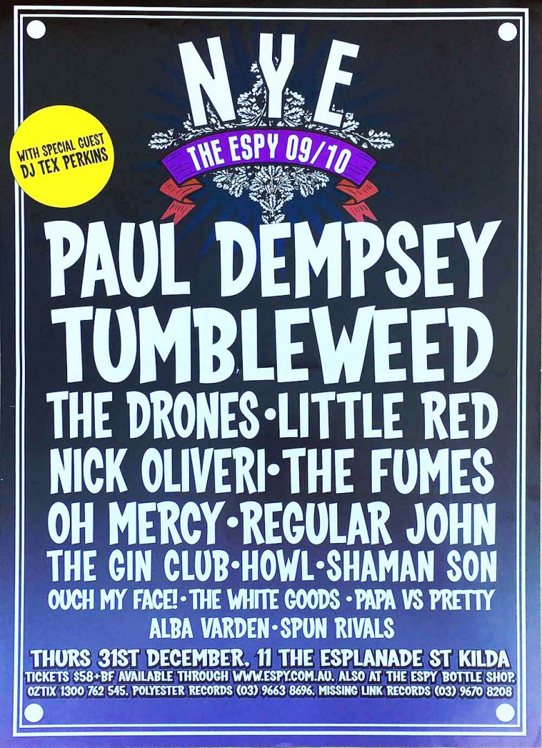 Espy New Year's Eve 2009 Show Poster