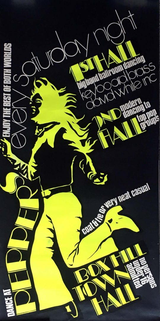 Peppers Nightclub Box Hill Fluoro Yellow Poster