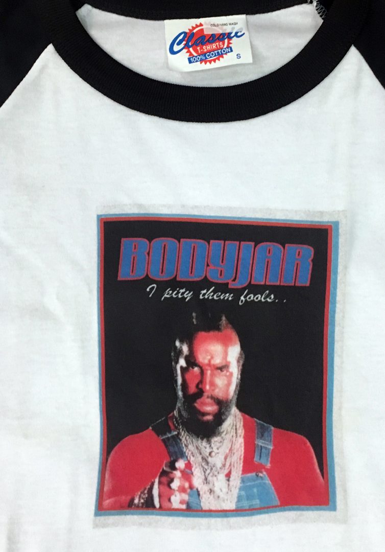 Mr. T Design Ringer-Style White And Black T-Shirt