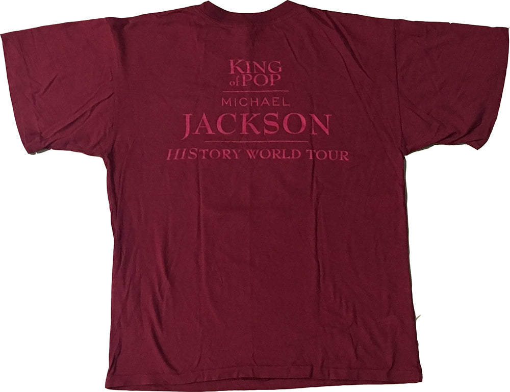 HIStory World Tour 1996 Australia MJ Logo Maroon T-Shirt