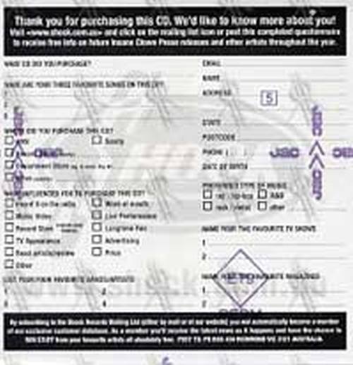 INSANE CLOWN POSSE - 'The Wraith' Album Sticker - 2