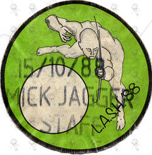 JAGGER-- MICK - 'L.A.S.H. '88' Used Staff Cloth Sticker Pass - 1