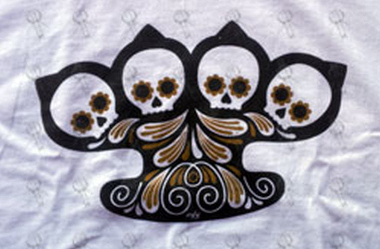 JANE'S ADDICTION - 'Brass Knuckle' Design White T-Shirt - 2