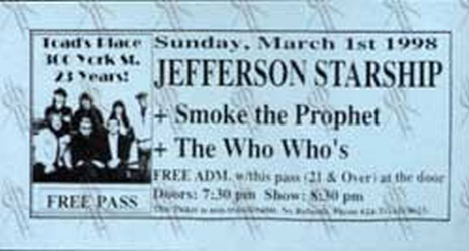 JEFFERSON STARSHIP - Toad's Place
