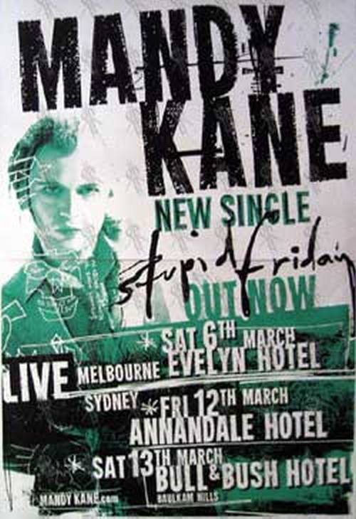 KANE-- MANDY - 'Stupid Friday' Album Poster With March 2004 Gig Dates - 1