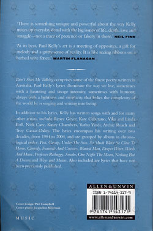 KELLY-- PAUL - Don't Start Me Talking: Lyrics 1984-2004 - 2