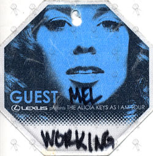 KEYS-- ALICIA - Blue & Black Australian 'As I Am' Tour Guest Pass Sticker - 1