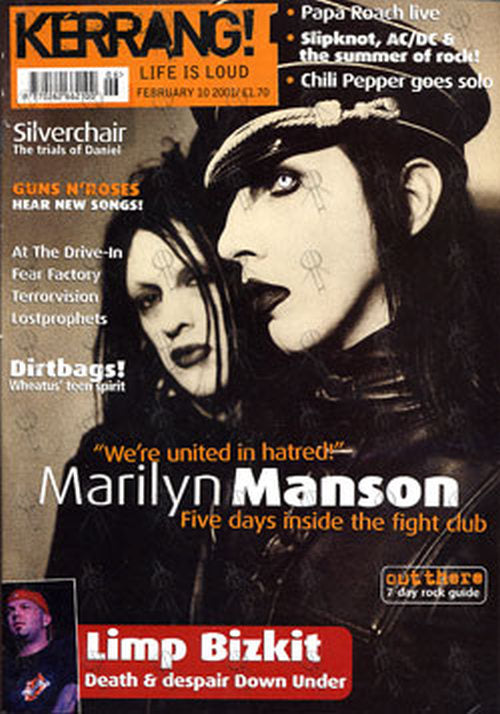 MANSON-- MARILYN - 'Kerrang!' - 10th February 2001 - Marilyn Manson On Cover - 1