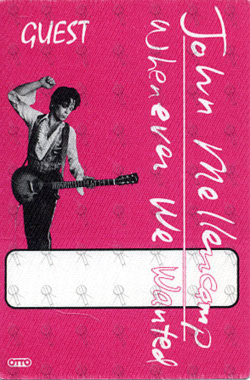 MELLENCAMP-- JOHN COUGAR - 'Whatever We Wanted' World Tour Guest Pass - 1