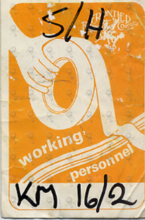 MINOGUE-- KYLIE - Rhythm Of Love - Generic 'Fronteir Touring' Working Personnel Pass - 1