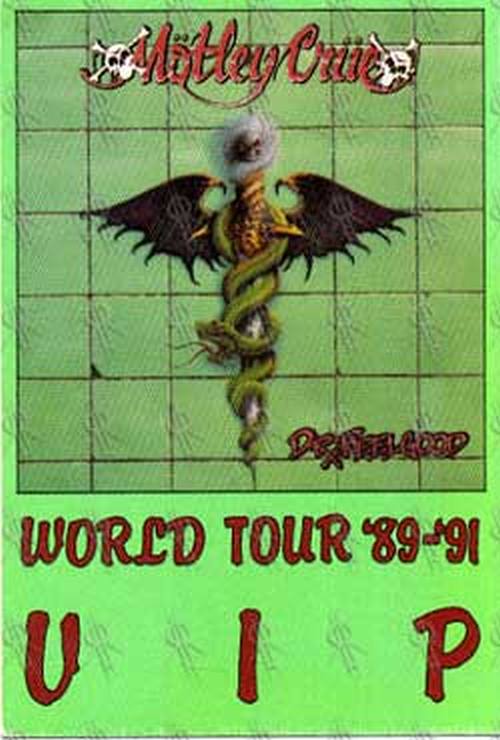 MOTLEY CRUE - 'Dr Feelgood' 1989-1991 World Tour V.I.P. Pass - 2