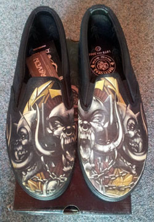 MOTORHEAD - Black 'Totem' Design Slip-On Mens' Shoes - 2