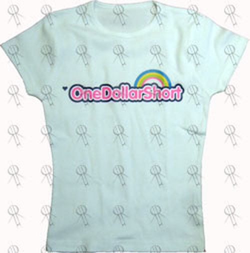 ONE DOLLAR SHORT - White 'Rainbow Brite' Style Logo Girls' T-Shirt - 1