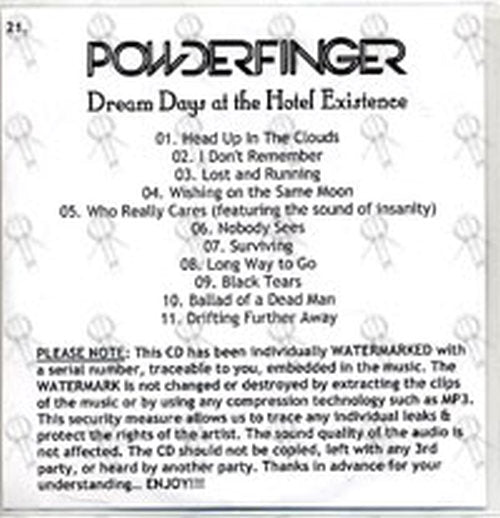 POWDERFINGER - Dream Days At The Hotel Existence - 1