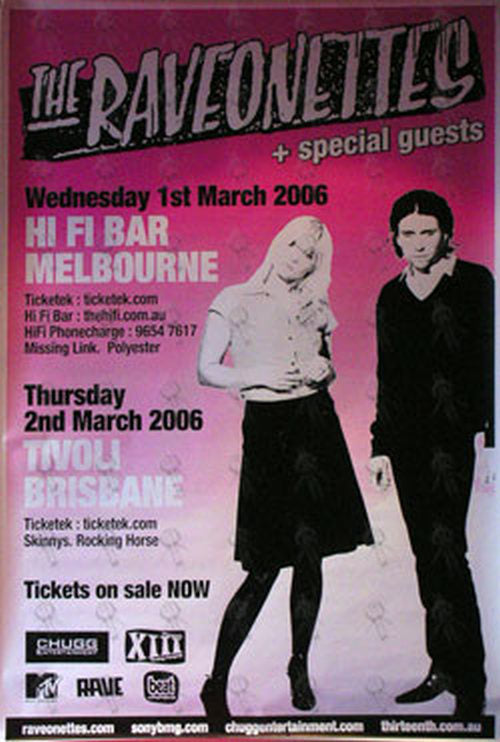 RAVEONETTES-- THE - 2006 Melbourne & Brisbane Shows Poster - 1
