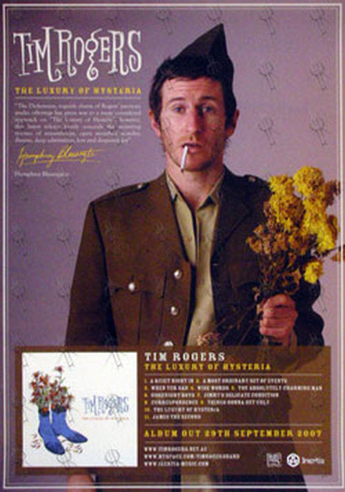ROGERS-- TIM - 'The Luxury Of Hysteria' Album Promo Display Poster - 1