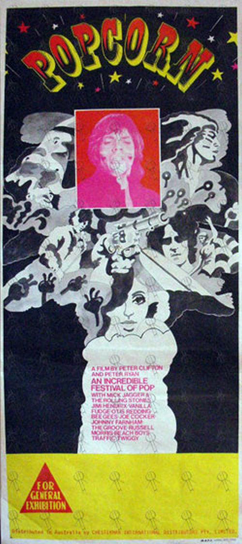 Original 1969 'Popcorn' Cinema Daybill Poster Rare Records Au