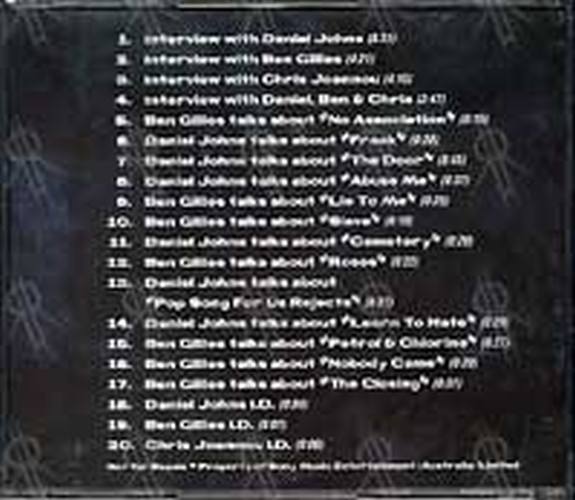 SILVERCHAIR - Freak Show Interview Disc - 2