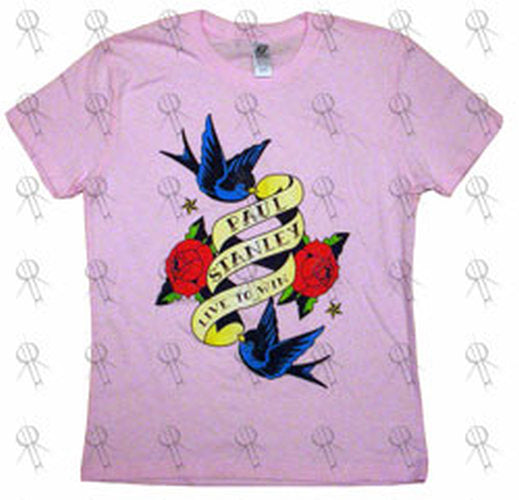 STANLEY-- PAUL - Pink 'Live To Win' Girls T-Shirt - 1