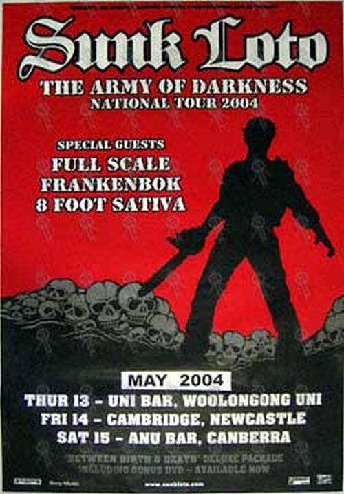 SUNK LOTO|FULL SCALE|FRANKENBOK|8 FOOT SATIVA - 'Army Of Darkness' Tour (NSW) Dates - 1