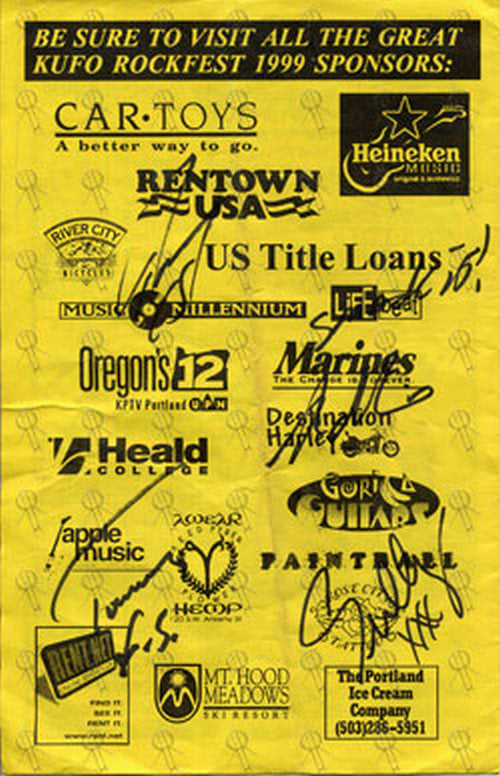 SYSTEM OF A DOWN|GODSMACK - '101KUFO Rock Fest' Flyer - 9