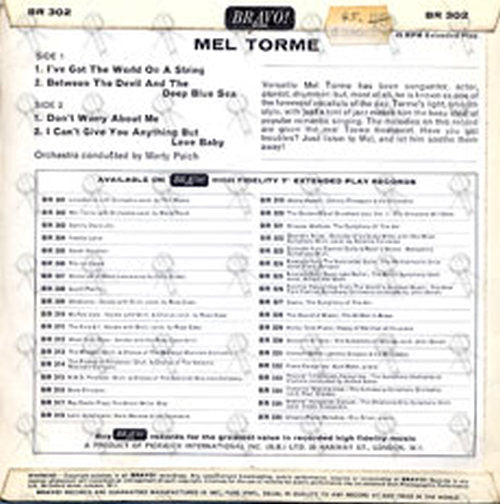 TORME-- MEL - I've Got The World On A String - 2