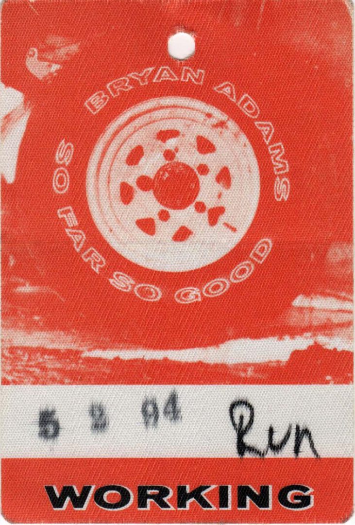 Centre Court, Melbourne, 5th February 1994 So Far So Good Tour Orange Runner Working Pass
