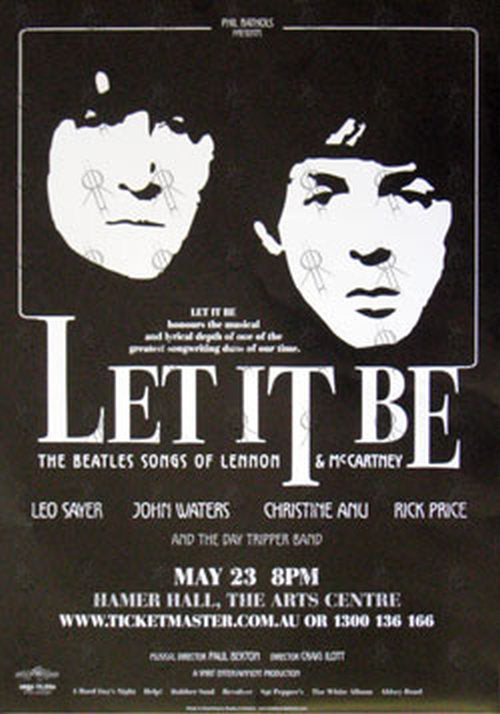 VARIOUS ARTISTS - 'Let It Be The Songs Of Lennon & McCartney' Hamer Hall Gig Poster - 1