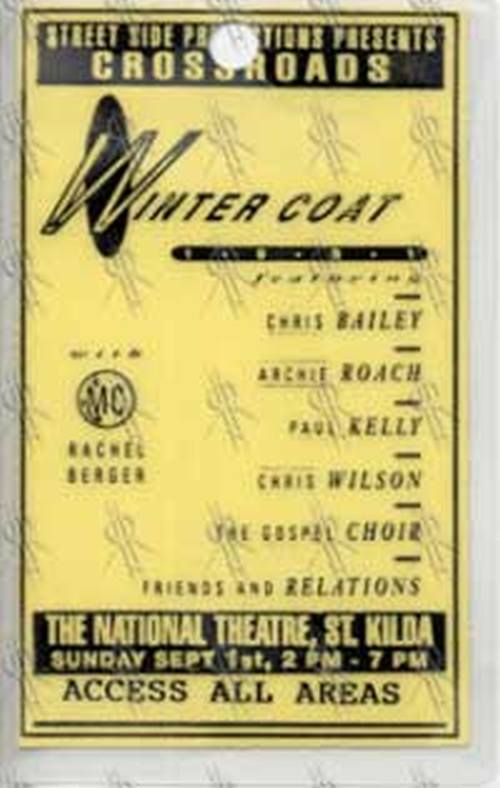 VARIOUS ARTISTS - 'Wintercoat' 1991 Festival Access All Areas Laminate - 1