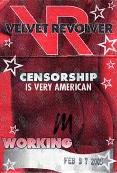 VELVET REVOLVER - Australian Tour 2005 'Working' Pass - 1
