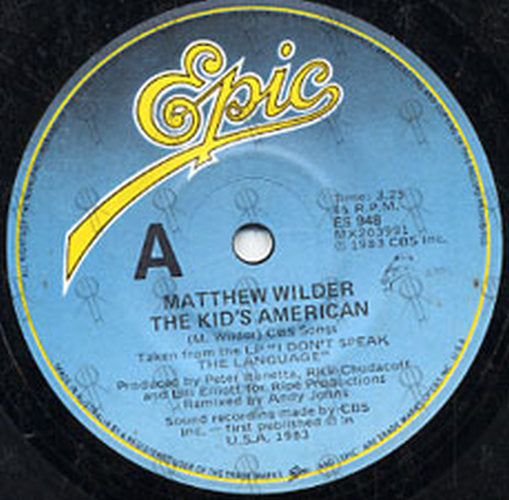 WILDER-- MATTHEW - The Kid's American - 2