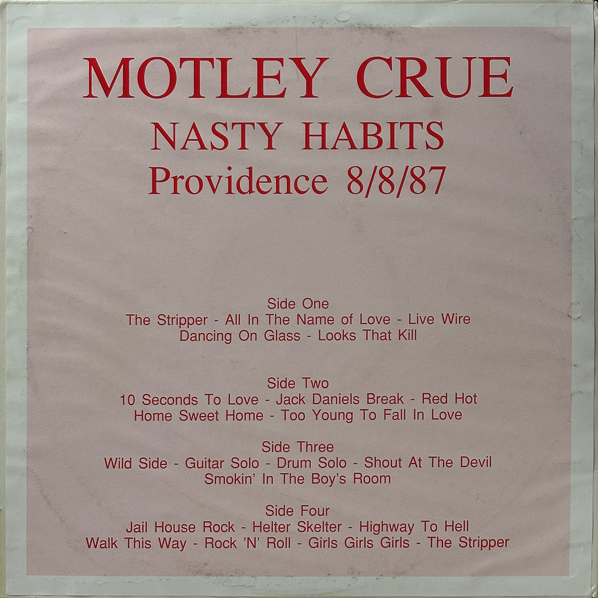 Nasty Habits (Providence 8/8/87)