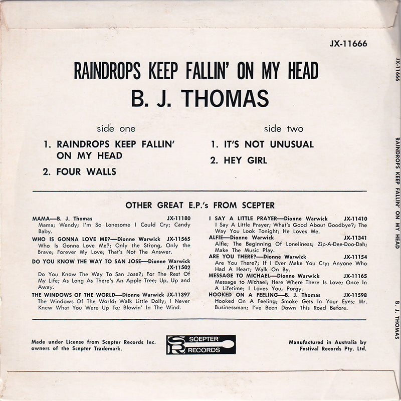Raindrops Keep Fallin' On My Head