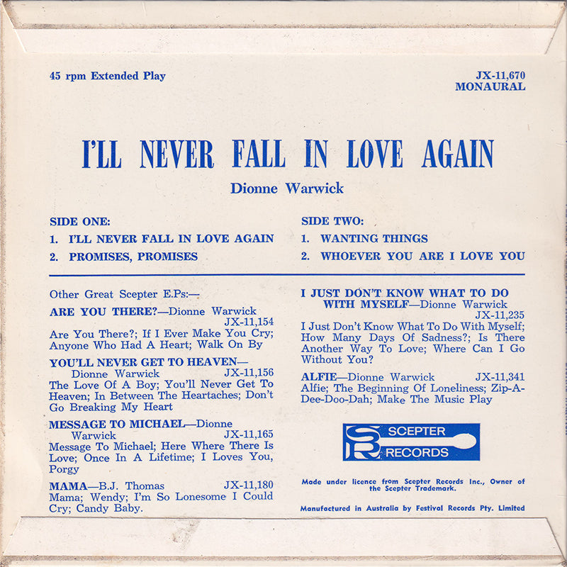 I'll Never Fall In Love Again