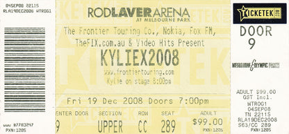 Kylie X 2008 Tour Program (With Ticket)