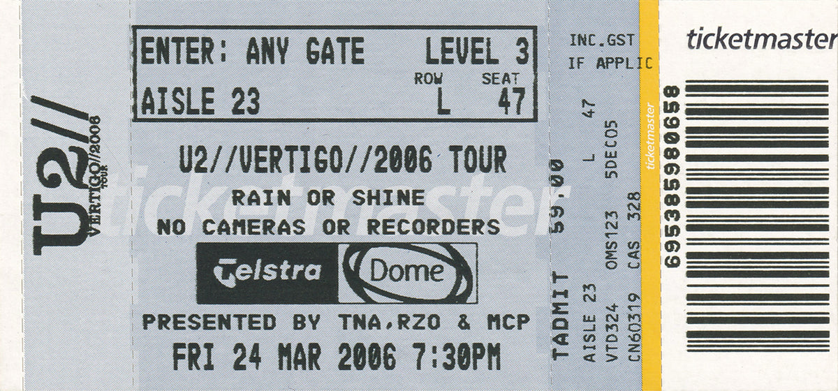 Vertigo 2006 World Tour Program (With Ticket)