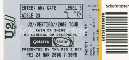 Vertigo 2006 World Tour Program (With Ticket)