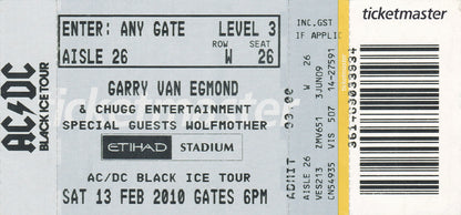 Black Ice 2010 Australian Tour Program (With Ticket)