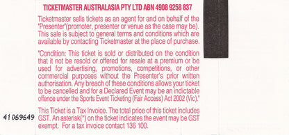 Black Ice 2010 Australian Tour Program (With Ticket)