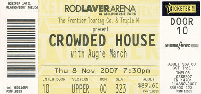 Crowded House 2007 Live On Earth World Tour Program (With Ticket)