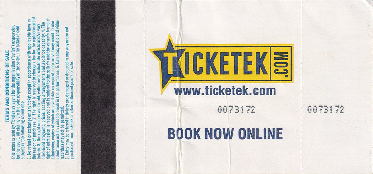 Rod Laver Arena Melbourne Wednesday April 4th 2001 Show Ticket