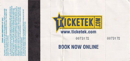 Rod Laver Arena Melbourne Wednesday April 4th 2001 Show Ticket