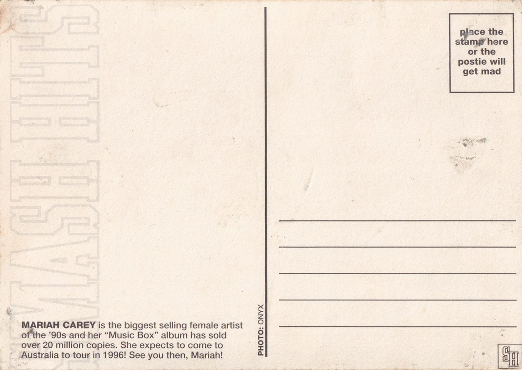 Smash Hits' Promo Postcard