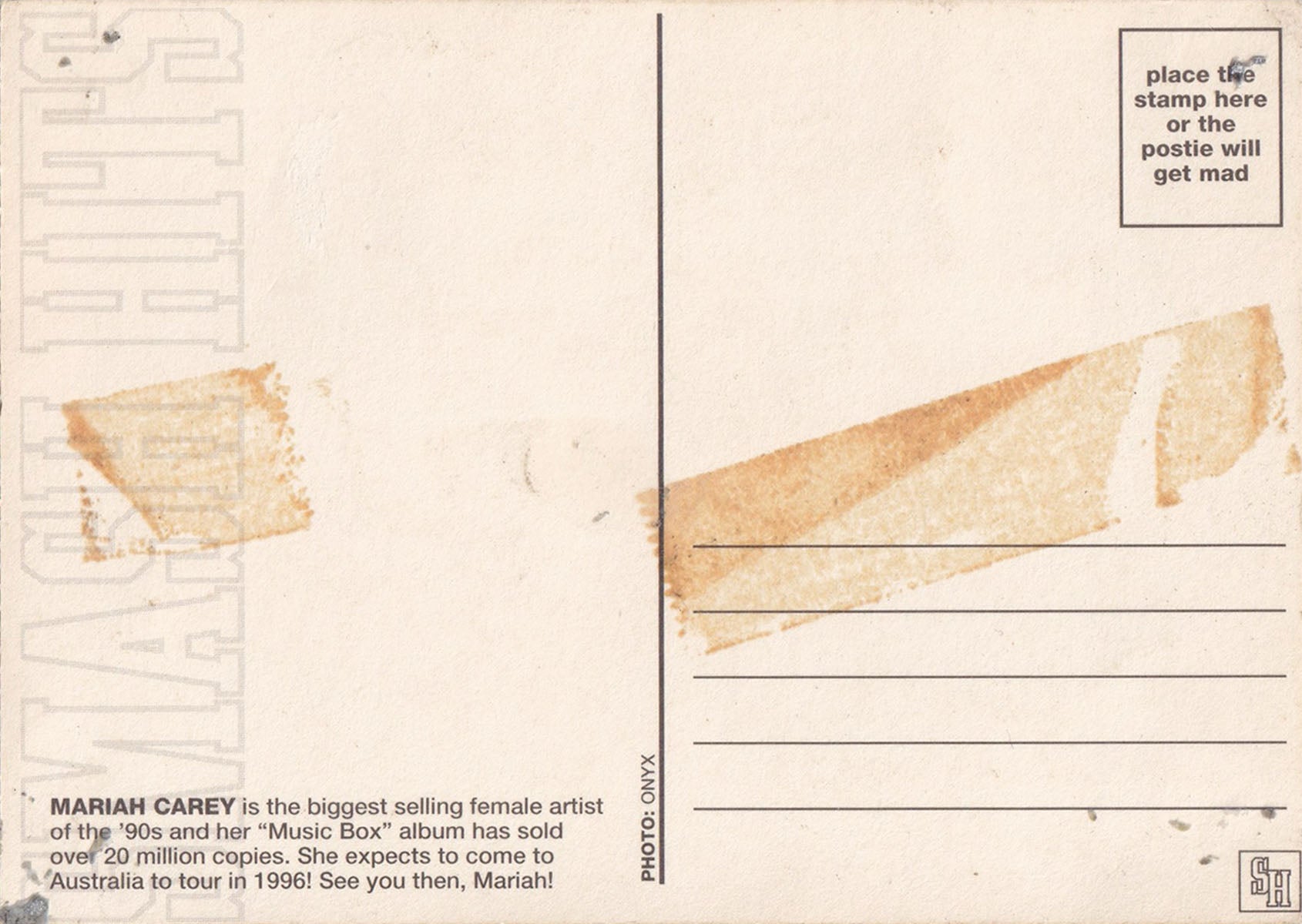 Smash Hits' Promo Postcard